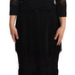 Dolce & Gabbana Black Sheer Floral Lace Crystal Maxi Dress