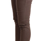 CYCLE Brown Mid Waist Cropped Skinny Stretch Trouser