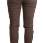 CYCLE Brown Mid Waist Cropped Skinny Stretch Trouser