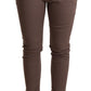 CYCLE Brown Mid Waist Cropped Skinny Stretch Trouser