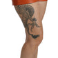 Dolce & Gabbana Orange Leather High Waist Shorts