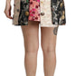 Dolce & Gabbana Multicolor Floral Jacquard Crystal Skirt