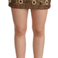 Dolce & Gabbana Gold Crystal Jacquard High Waist Skirt