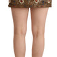 Dolce & Gabbana Gold Crystal Jacquard High Waist Skirt