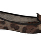 Dolce & Gabbana Brown Leopard Ballerina Flat Loafers Shoes