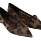 Dolce & Gabbana Brown Leopard Ballerina Flat Loafers Shoes