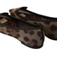 Dolce & Gabbana Brown Leopard Ballerina Flat Loafers Shoes