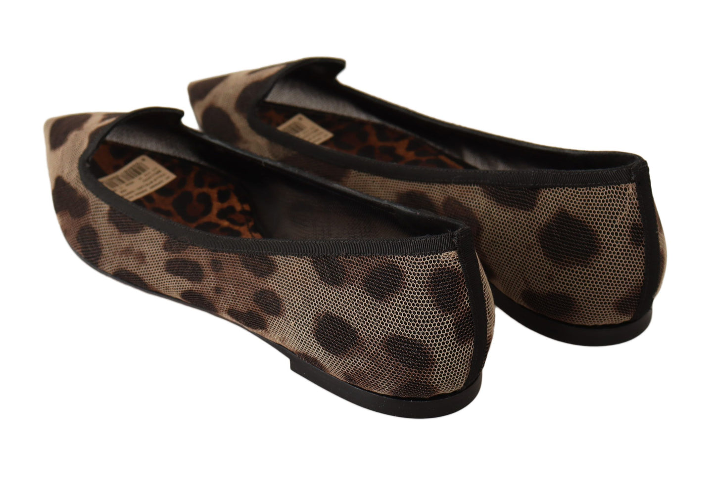 Dolce & Gabbana Brown Leopard Ballerina Flat Loafers Shoes