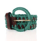 Dolce & Gabbana Green Raffia Woven Waist Leather Wide Belt