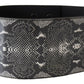 Ermanno Scervino Black Wide Leather Snakeskin Design Waist Belt