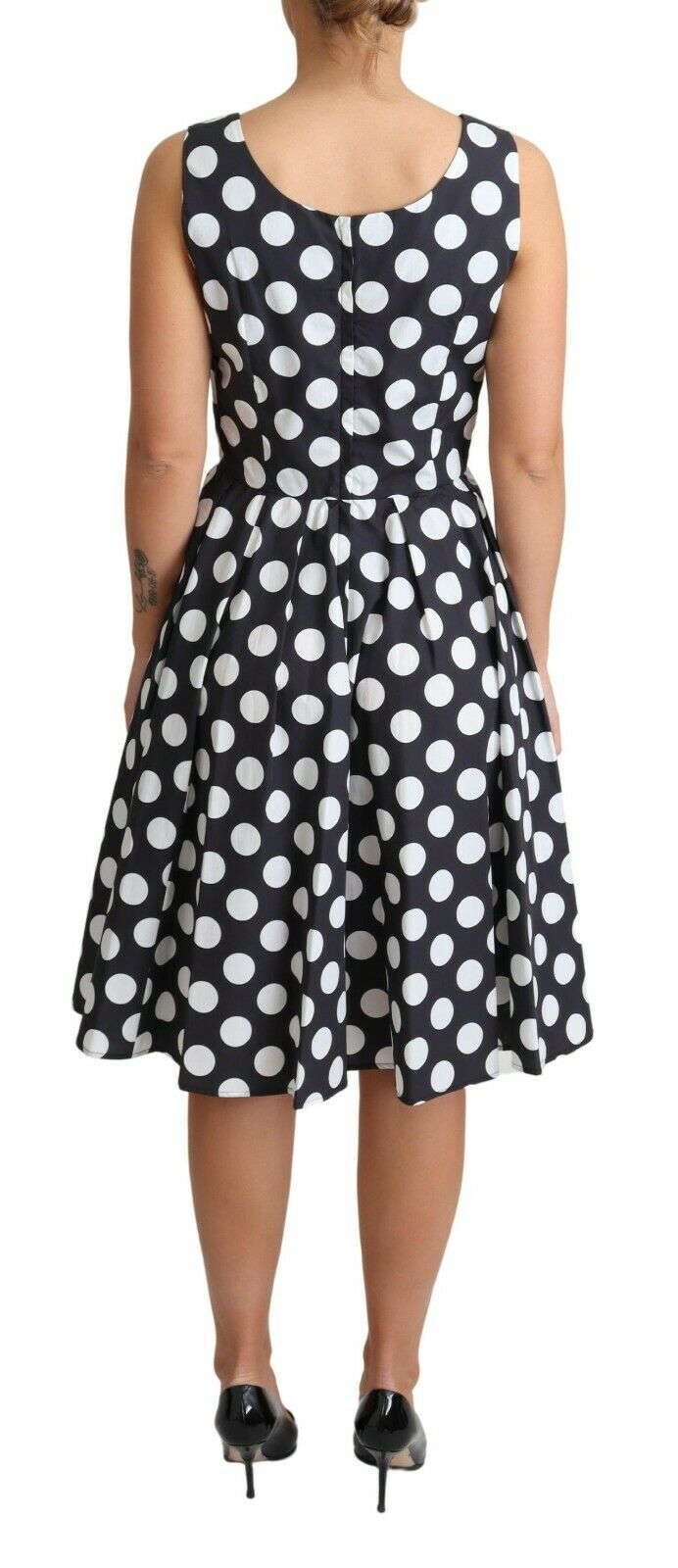 Dolce & Gabbana Blue Polka Dotted Cotton A-Line Dress