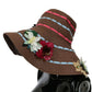 Dolce & Gabbana Brown Knitted Straw Floral Hat