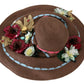 Dolce & Gabbana Brown Knitted Straw Floral Hat