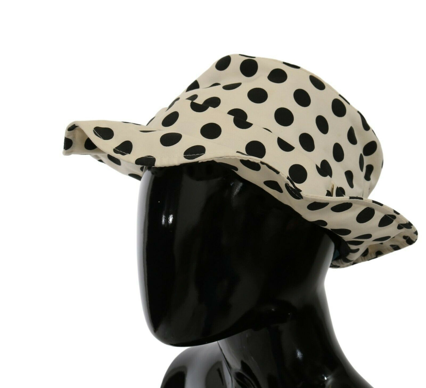 Dolce & Gabbana White 100% Cotton Polka Dot Design Trilby Hat