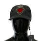 Dolce & Gabbana Blue Denim Embroidered Heart Design Cap