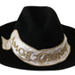 Dolce & Gabbana Black Lapin Amor Gignit Wide Brim Panama Hat