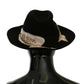 Dolce & Gabbana Black Lapin Amor Gignit Wide Brim Panama Hat