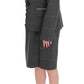 BENCIVENGA Gray Checkered Sleeveless Dress Blazer Suit Set