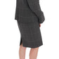 BENCIVENGA Gray Checkered Sleeveless Dress Blazer Suit Set