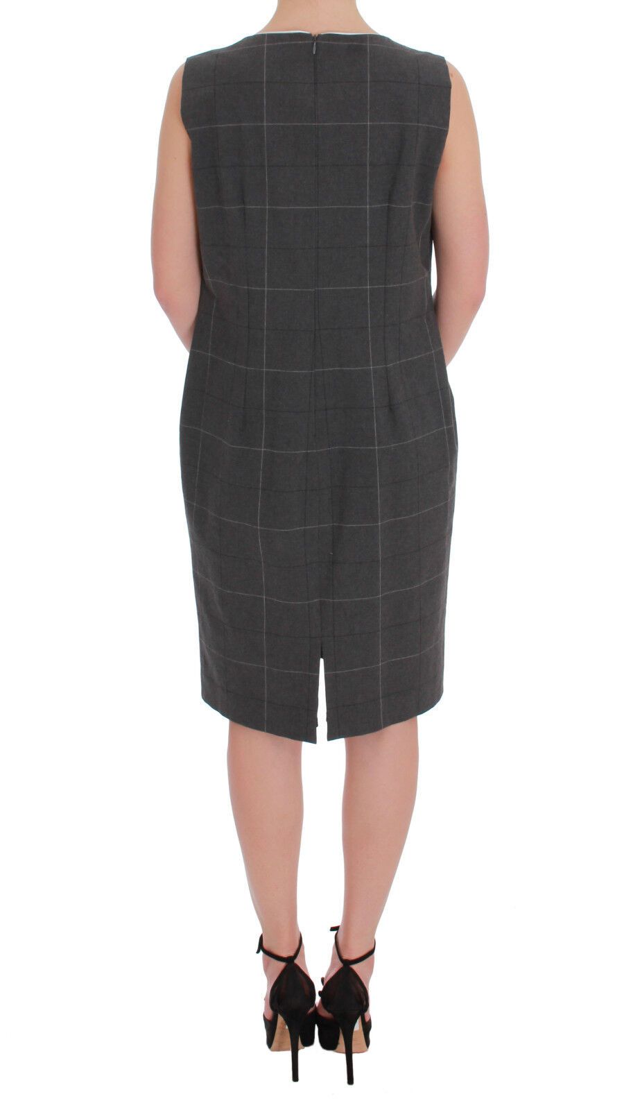 BENCIVENGA Gray Checkered Sleeveless Dress Blazer Suit Set