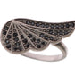 Nialaya Silver Womens Black CZ Rhodium 925 Ring