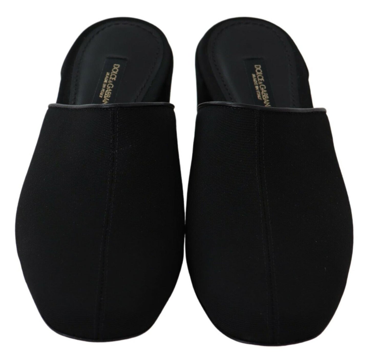 Dolce & Gabbana Black Grosgrain Slides Sandals Women Shoes