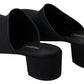 Dolce & Gabbana Black Grosgrain Slides Sandals Women Shoes