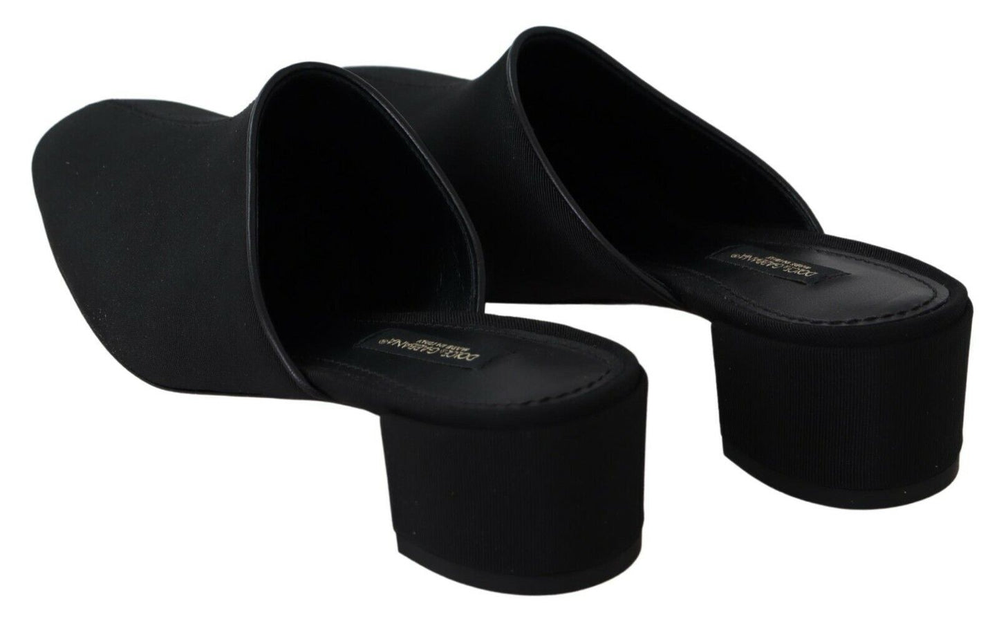 Dolce & Gabbana Black Grosgrain Slides Sandals Women Shoes