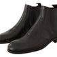 Dolce & Gabbana Black Leather Lizard Skin Ankle Boots