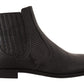 Dolce & Gabbana Black Leather Lizard Skin Ankle Boots