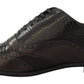 Dolce & Gabbana Brown Lizard Skin Leather Oxford Dress Shoes