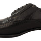 Dolce & Gabbana Black Lizard Leather Derby Dress Shoes