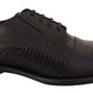 Dolce & Gabbana Black Lizard Leather Derby Dress Shoes