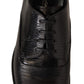 Dolce & Gabbana Black Lizard Leather Derby Dress Shoes