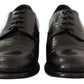 Dolce & Gabbana Black Lizard Leather Derby Dress Shoes