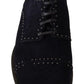 Dolce & Gabbana Blue Suede Leather Derby Studded Shoes