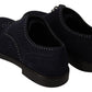 Dolce & Gabbana Blue Suede Leather Derby Studded Shoes