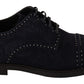 Dolce & Gabbana Blue Suede Leather Derby Studded Shoes