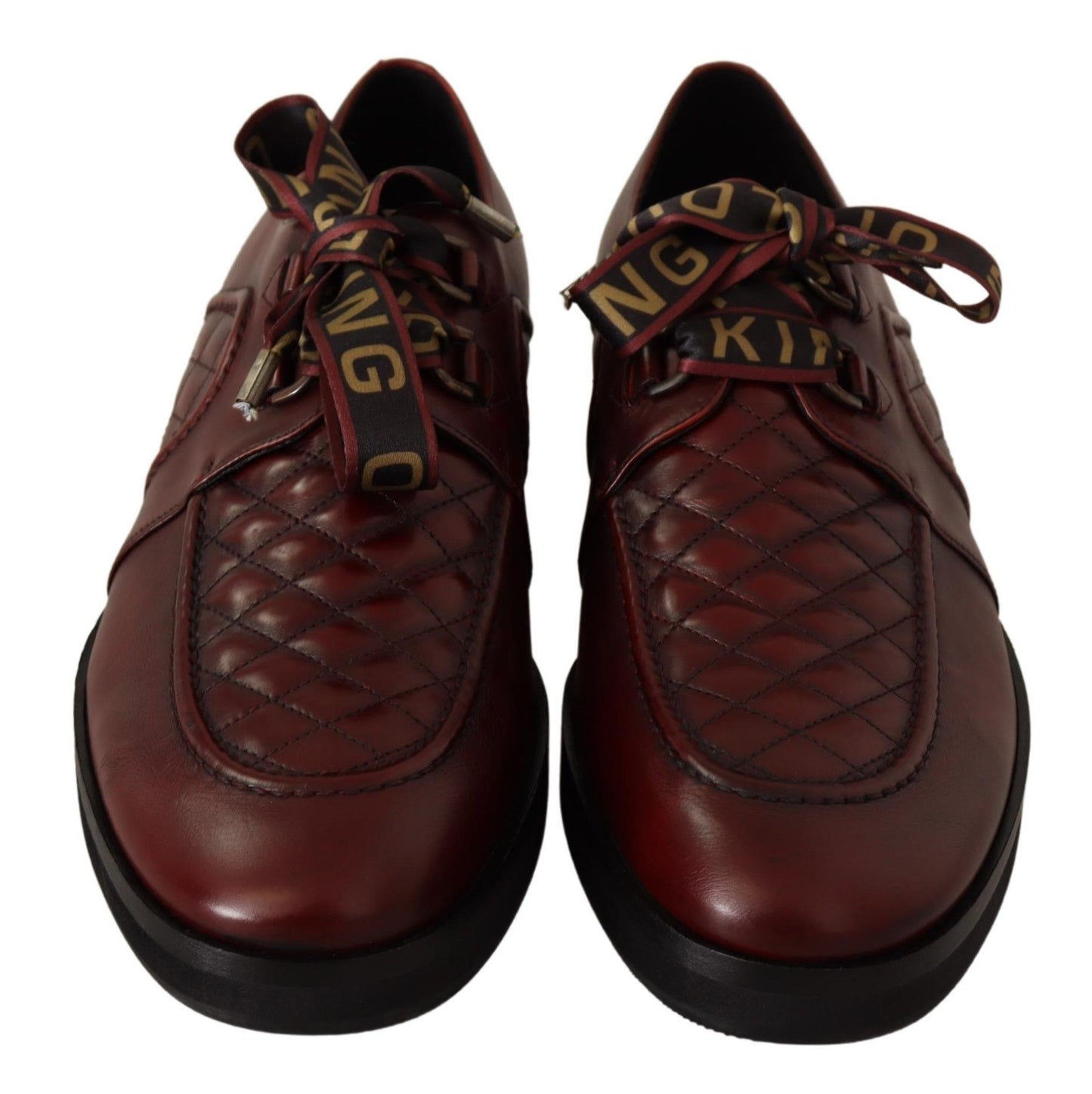 Dolce & Gabbana Red Leather Lace Up Dress Formal Shoes