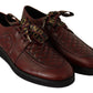 Dolce & Gabbana Red Leather Lace Up Dress Formal Shoes