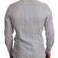 Dolce & Gabbana GOLD White Blue Striped Formal Dress Shirt