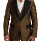 Dolce & Gabbana Black Yellow  Slim Fit 3 Piece One Button Suit