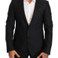 Dolce & Gabbana Black Wool Slim 2 Piece Set MARTINI Suit