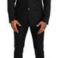 Dolce & Gabbana Black Wool Slim 2 Piece Set MARTINI Suit