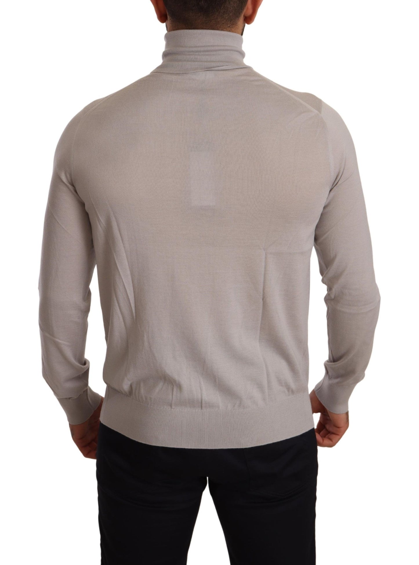 Dolce & Gabbana Gray Cashmere Turtleneck Pullover Sweater