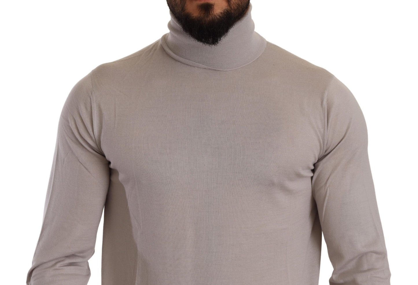 Dolce & Gabbana Gray Cashmere Turtleneck Pullover Sweater