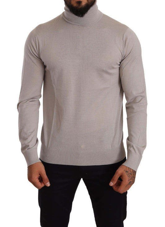 Dolce & Gabbana Gray Cashmere Turtleneck Pullover Sweater