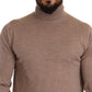 Dolce & Gabbana Brown Cashmere Turtleneck Pullover Sweater