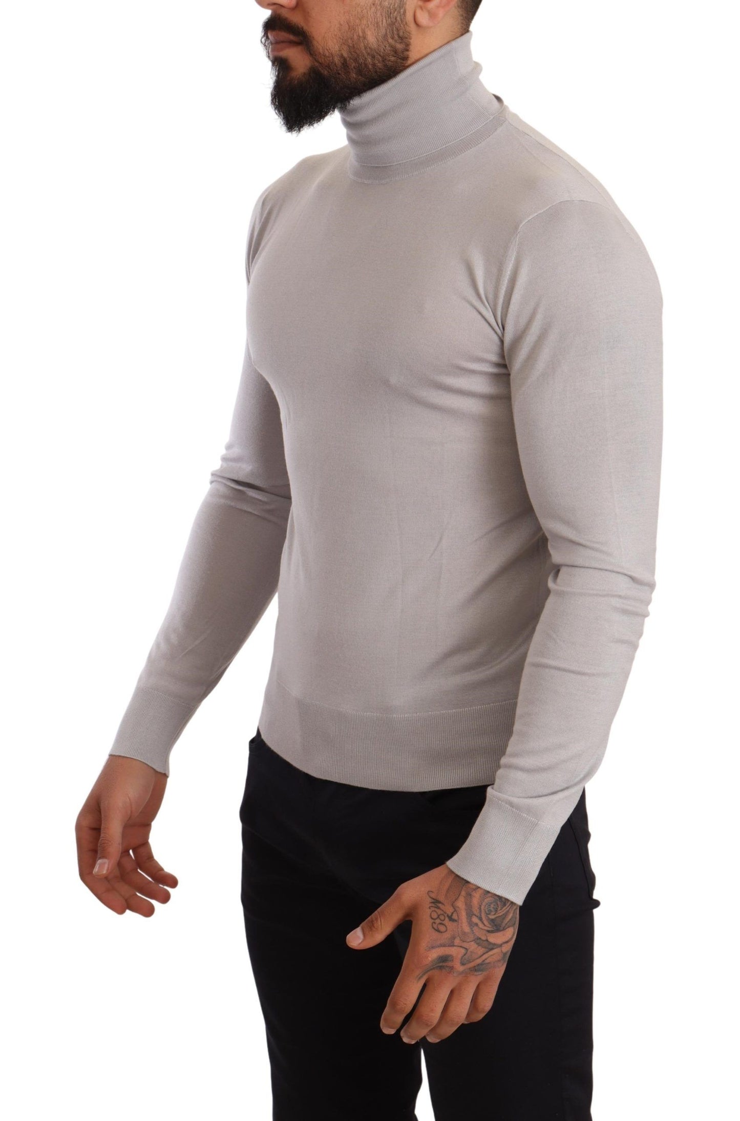 Dolce & Gabbana Gray Cashmere Turtleneck Pullover Sweater