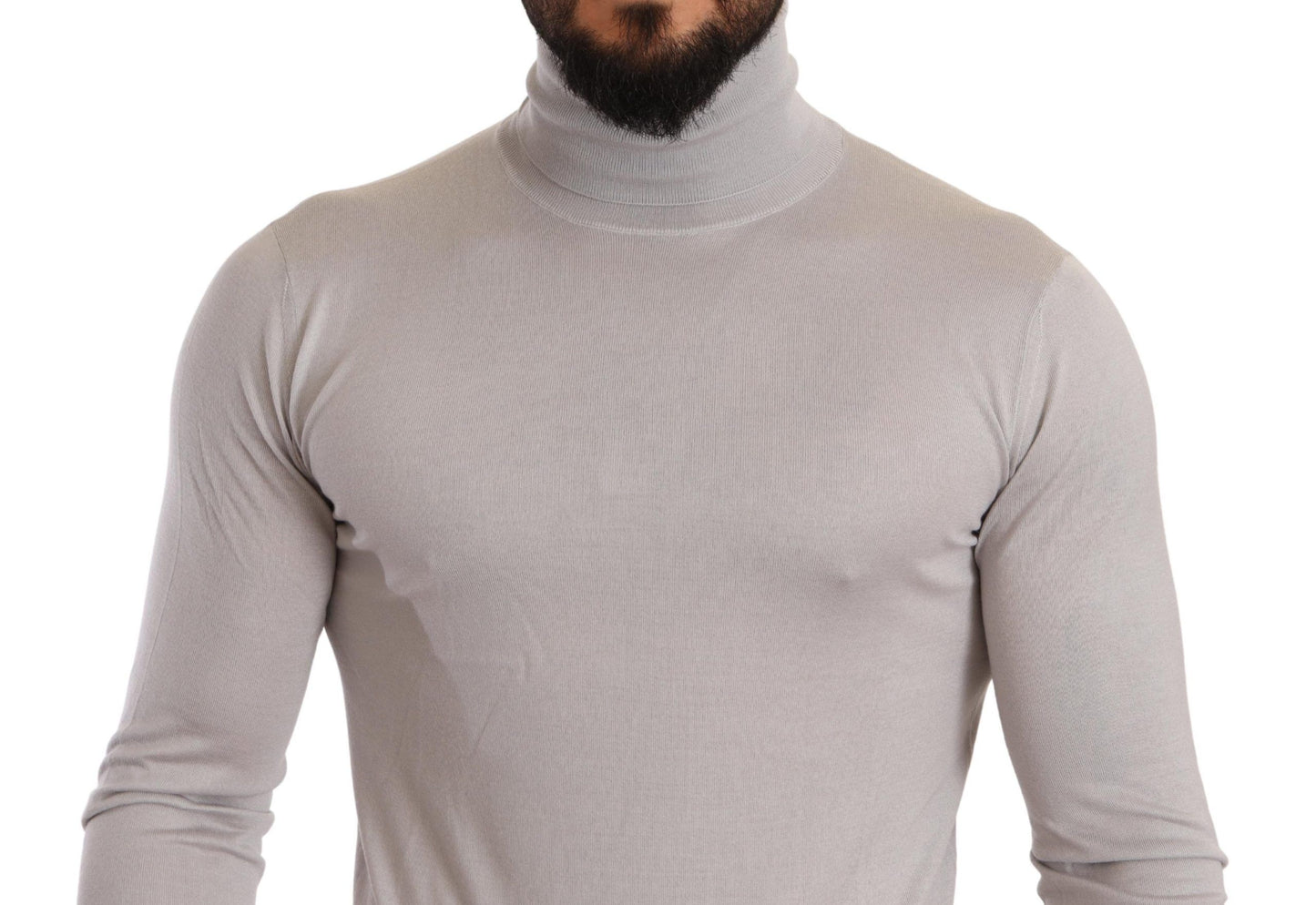 Dolce & Gabbana Gray Cashmere Turtleneck Pullover Sweater